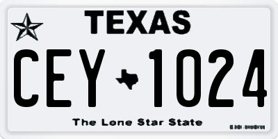 TX license plate CEY1024