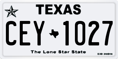 TX license plate CEY1027