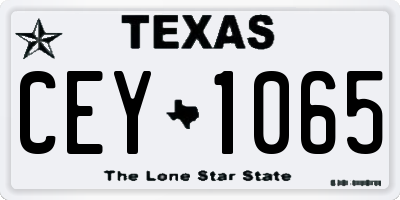 TX license plate CEY1065