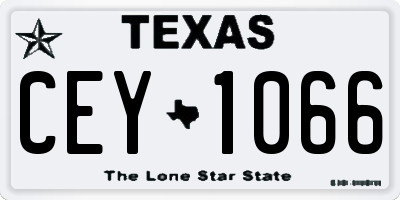 TX license plate CEY1066