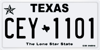 TX license plate CEY1101