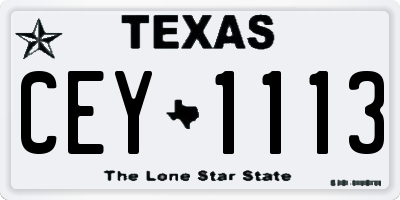 TX license plate CEY1113