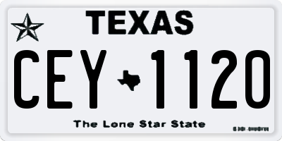 TX license plate CEY1120