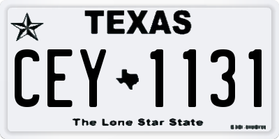TX license plate CEY1131