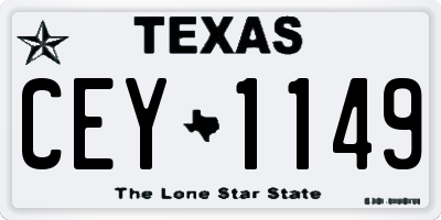 TX license plate CEY1149