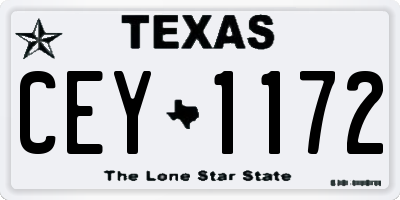 TX license plate CEY1172