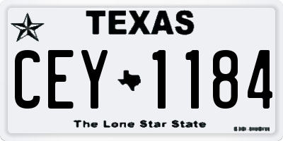 TX license plate CEY1184