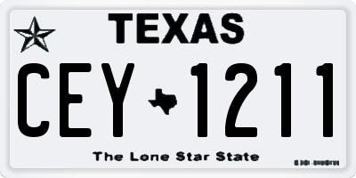TX license plate CEY1211