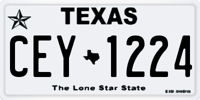 TX license plate CEY1224