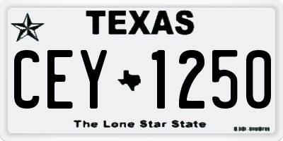 TX license plate CEY1250