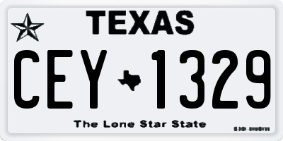 TX license plate CEY1329