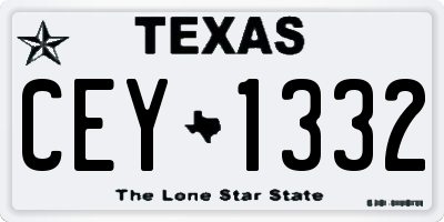 TX license plate CEY1332