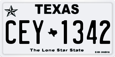 TX license plate CEY1342