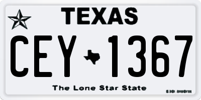 TX license plate CEY1367