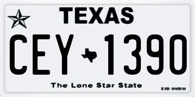 TX license plate CEY1390