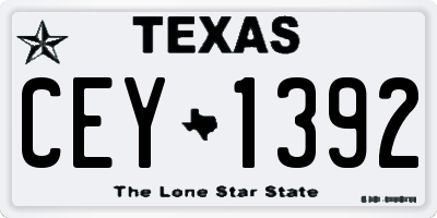 TX license plate CEY1392