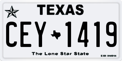TX license plate CEY1419