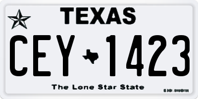 TX license plate CEY1423