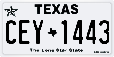 TX license plate CEY1443
