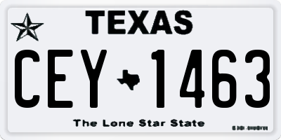TX license plate CEY1463