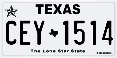 TX license plate CEY1514