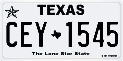 TX license plate CEY1545