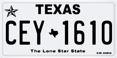 TX license plate CEY1610