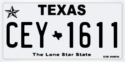 TX license plate CEY1611
