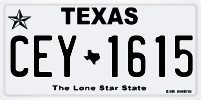TX license plate CEY1615