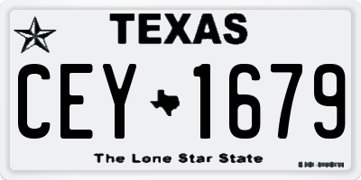TX license plate CEY1679