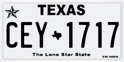 TX license plate CEY1717