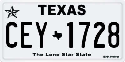 TX license plate CEY1728