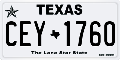 TX license plate CEY1760