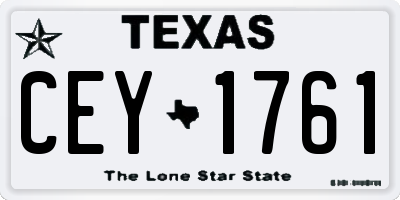 TX license plate CEY1761