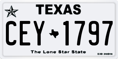TX license plate CEY1797