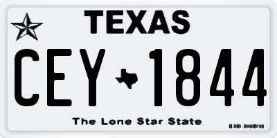 TX license plate CEY1844