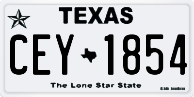 TX license plate CEY1854