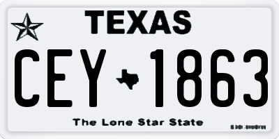 TX license plate CEY1863