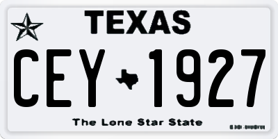TX license plate CEY1927
