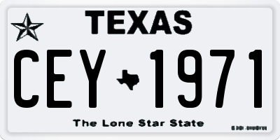 TX license plate CEY1971