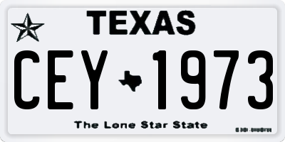 TX license plate CEY1973