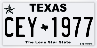 TX license plate CEY1977