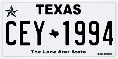 TX license plate CEY1994