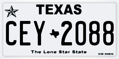 TX license plate CEY2088