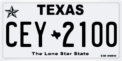 TX license plate CEY2100