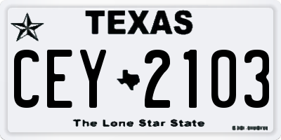 TX license plate CEY2103