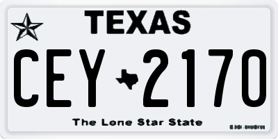 TX license plate CEY2170