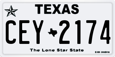 TX license plate CEY2174