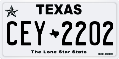TX license plate CEY2202