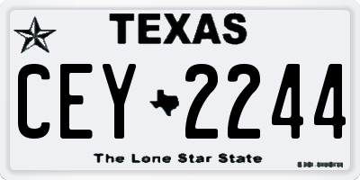 TX license plate CEY2244